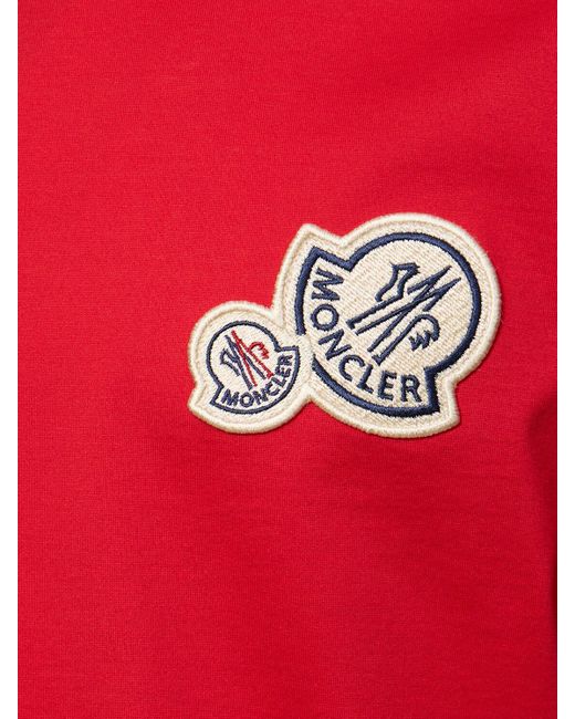 T-shirt con applicazione di Moncler in Red da Uomo