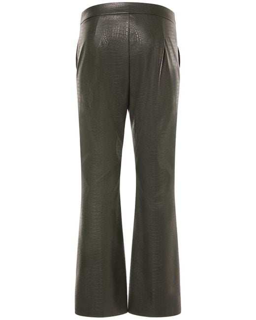 Pantaloni dritti queva in similpelle goffrata di Max Mara in Gray