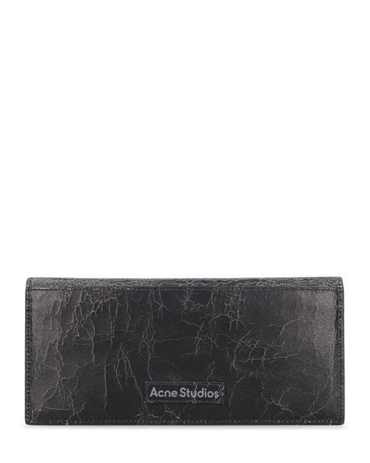 Acne Gray Aveny Leather Evening Wallet for men