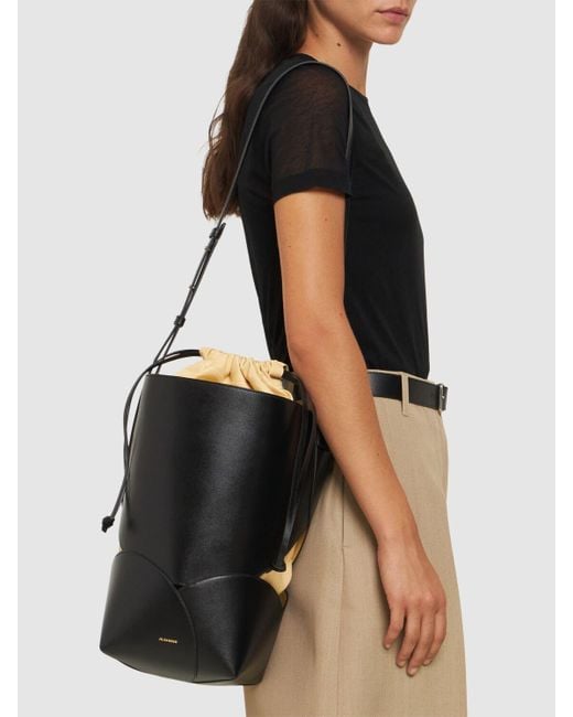 Jil sander leather bucket bag hotsell