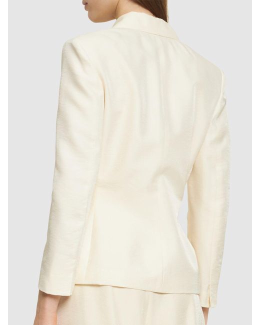 Ralph Lauren Collection Natural Glossy Crepe Jacket