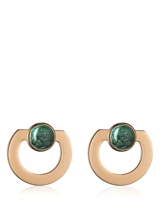 Vita Fede Green Moneta Open Stone Earrings