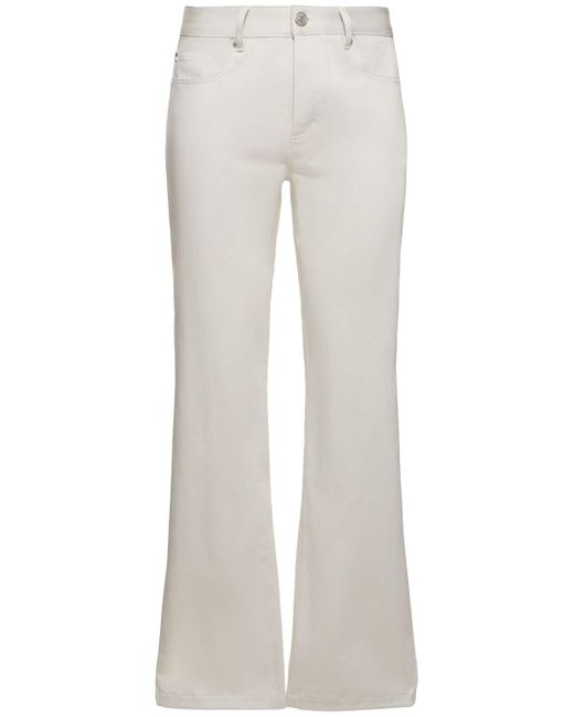 AMI White Compact Cotton Straight Pants for men