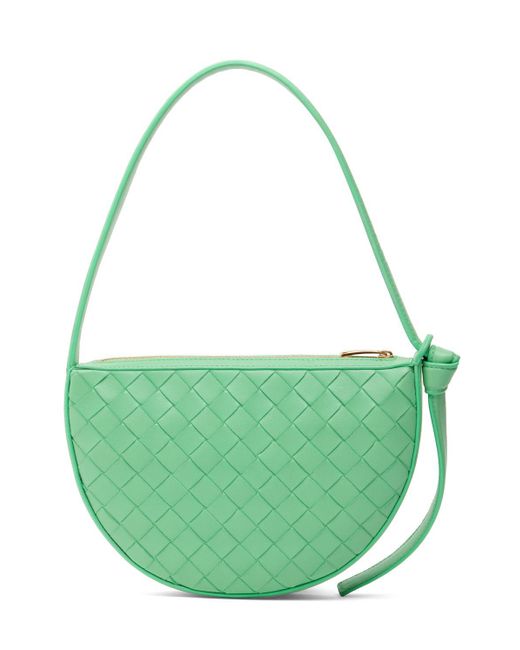 Bottega Veneta Green Mini Sunrise Leather Shoulder Bag