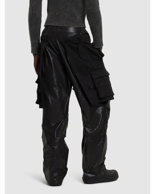 ANDERSSON BELL Black Raptor Layered Cotton Cargo Pants for men