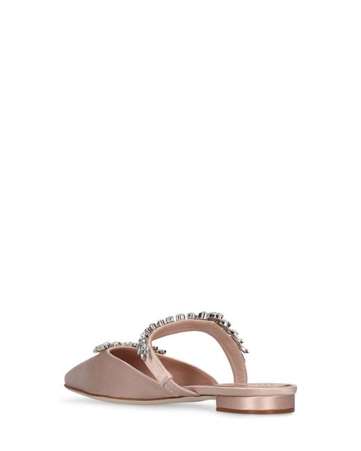 Scarpe basse lurum in raso 10mm di Manolo Blahnik in Pink