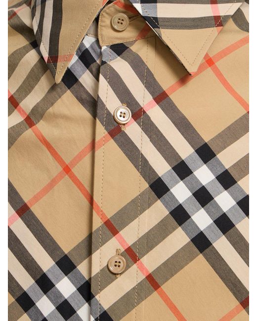 Hombre Camisa De Algodón A Cuadros Burberry de hombre de color Multicolor