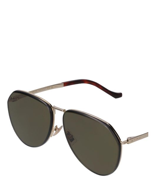 Etro Green Luxury Metal Aviator Sunglasses