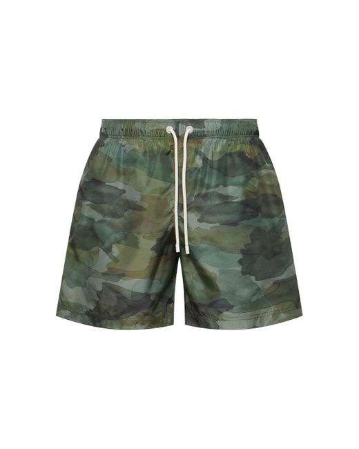 Palm Angels Green Seasonal Camouflage Tech Swim Shorts for men
