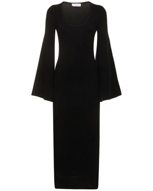 Michael Kors Black Cashmere Blend Midi Dress