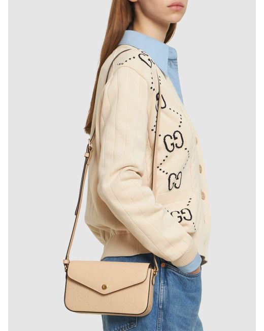 Gucci Natural Super Mini gg Leather Shoulder Bag