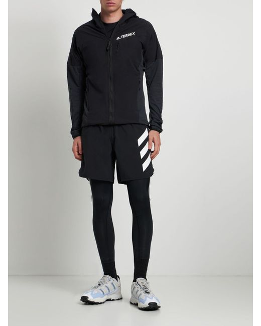 Adidas Originals Black 3 Stripes Tech leggings for men