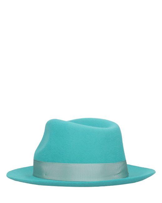 Borsalino Green Brushed Felt Fedora Hat