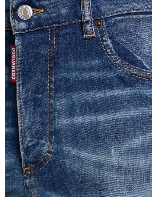 DSquared² Blue Crop-jeans Mit Hohem Bund "boston"