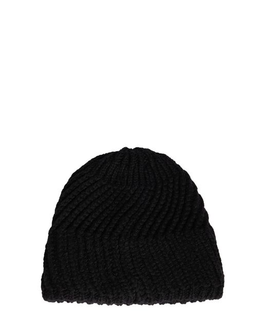 Moncler Black Cny Wool Blend Tricot Beanie for men