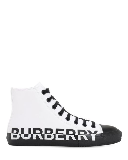 Burberry Multicolor Larkhall Cotton Canvas High Top Sneakers for men
