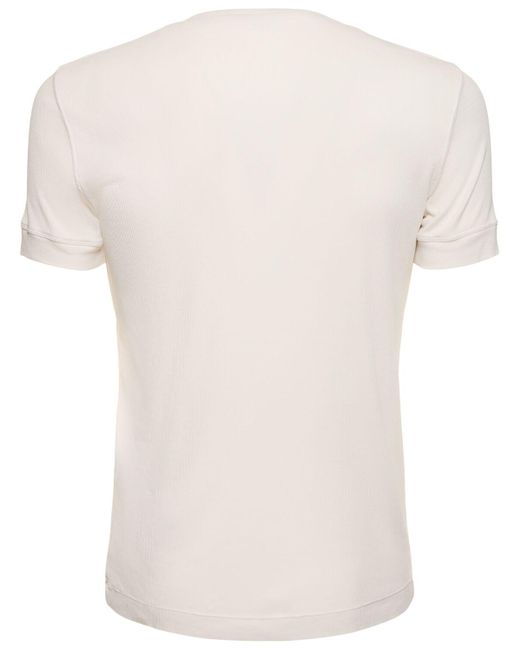 Camiseta de algodón y lyocell Tom Ford de hombre de color White