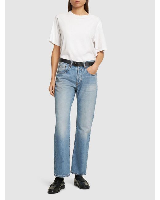 Victoria Beckham Blue Victoria Mid Rise Cotton Denim Jeans