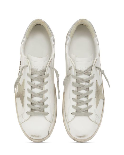 Golden Goose Deluxe Brand White 20mm Super Star Leather & Suede Sneakers for men