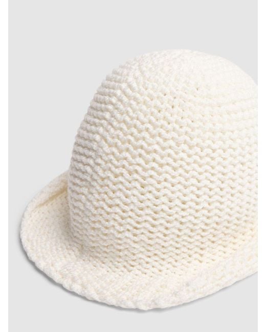 Loro Piana White Hida Cloche Cotton Blend Hat