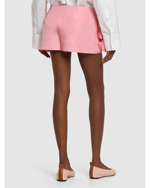 Minigonna in seta / applicazioni di Valentino in Pink