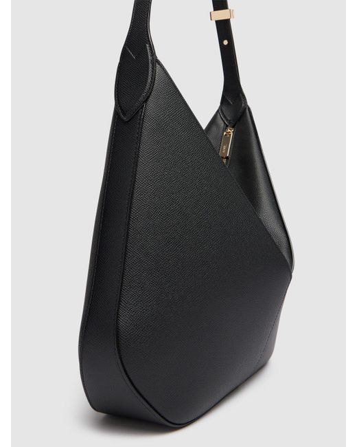 ショルダーバッグ・ポシェット VALEXTRA VIVI SMALL LEATHER HOBO BAG Valextra Small Vivi Leather Hobo Bag in Black | Lyst