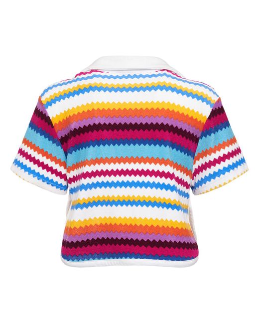Missoni Pink Chevron French Terry Knit Crop Top