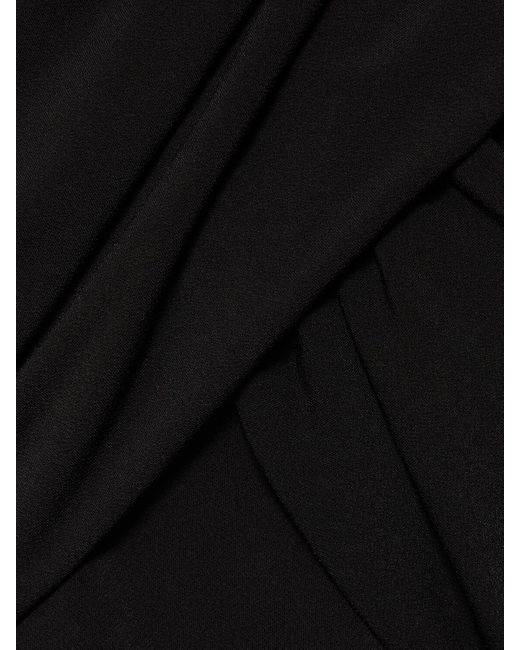 Vestido corto de viscosa stretch con capucha ANDAMANE de color Black