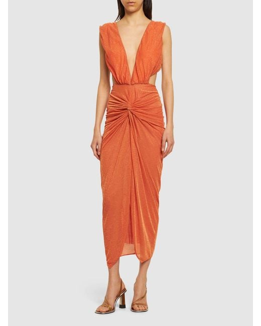 Baobab Orange Mia Stretch Jersey Midi Dress