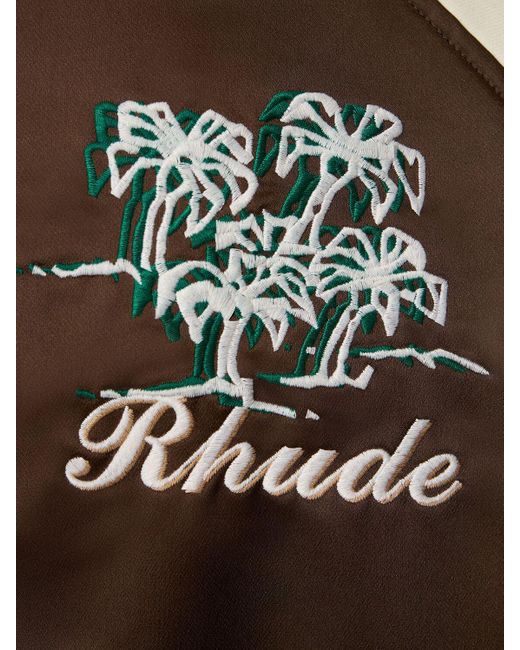 Rhude Brown Crepe Satin Souvenir Jacket for men