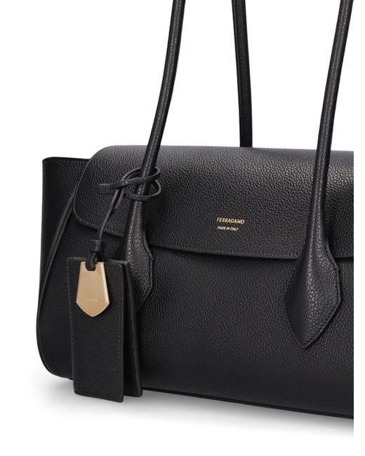 Ferragamo Black Medium Class Leather Shoulder Bag