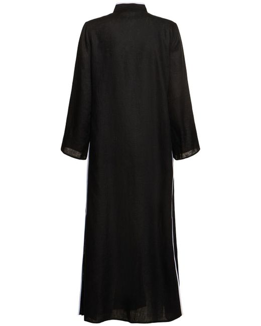 Tory Burch Black Linen Kaftan Dress