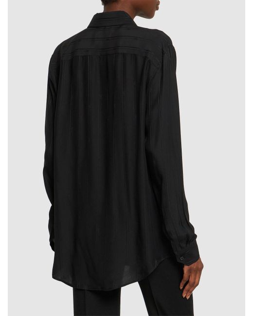 Chemise en soie Saint Laurent en coloris Black