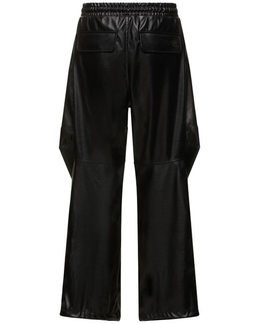 Pantaloni oval-d in similpelle di DIESEL in Black da Uomo