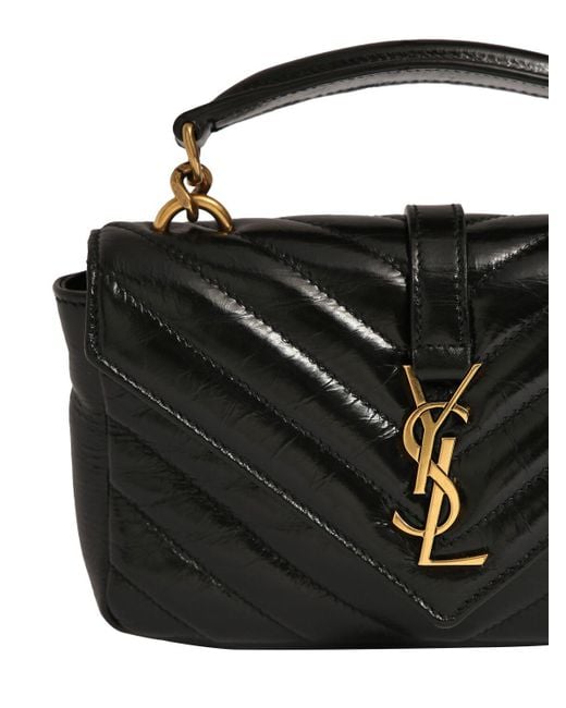 Saint Laurent Black Mini College Leather Shoulder Bag