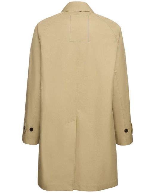Burberry Natural Long Cotton Raincoat for men