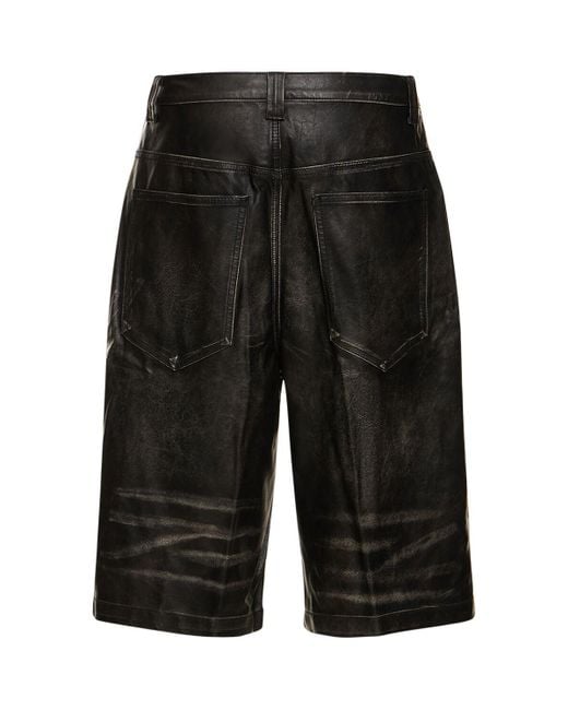 Jaded London Black Colossu Faux Leather Jorts for men