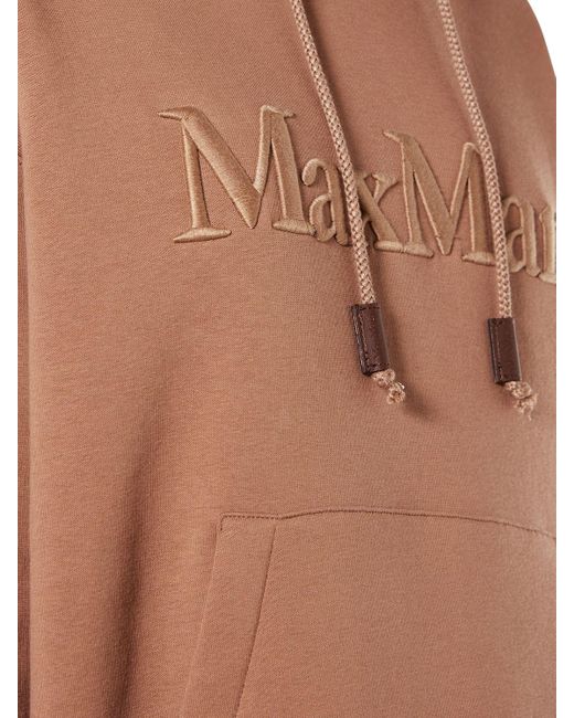 Felpa Agre in jersey di misto cotone di Max Mara in Brown