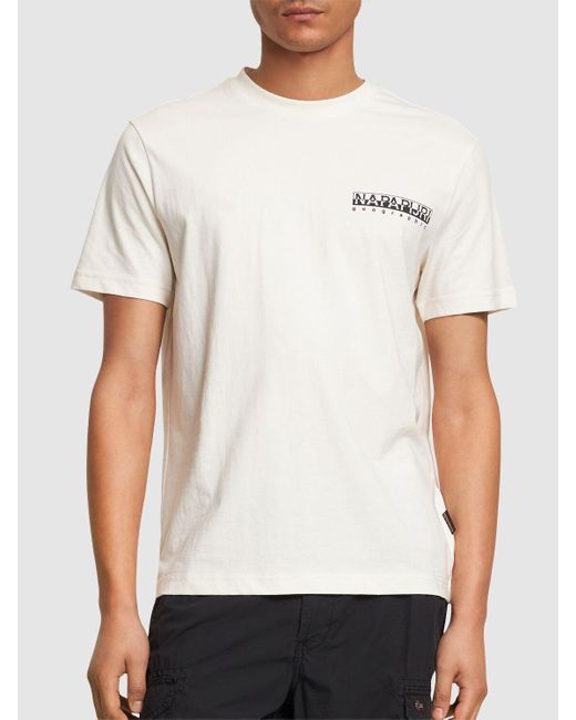 T-shirt en coton s-tahi Napapijri pour homme en coloris White