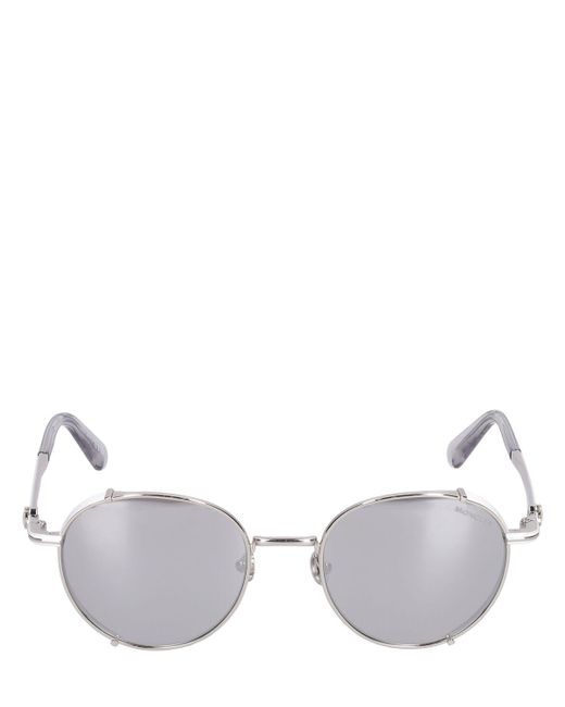 Moncler Metallic Round Metal Sunglasses