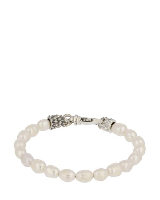 Petit bracelet en perles baroque Emanuele Bicocchi pour homme en coloris White