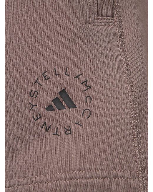 Adidas By Stella McCartney Brown Hochtaillierte Terry-shorts "asmc"