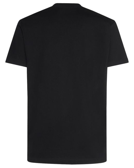 DSquared² Black Rocco Siffredi Print Cotton T-shirt for men