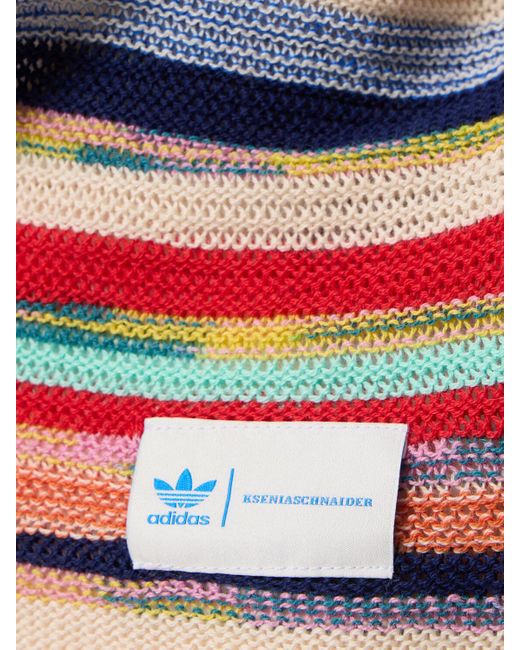 Adidas Originals White Ksenia Cotton Knit Cardigan