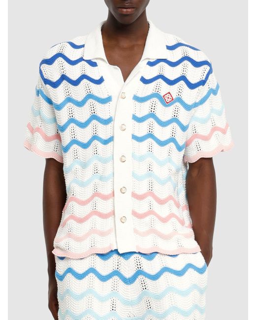 Casablanca Baumwollhemd "wave" in Blue für Herren