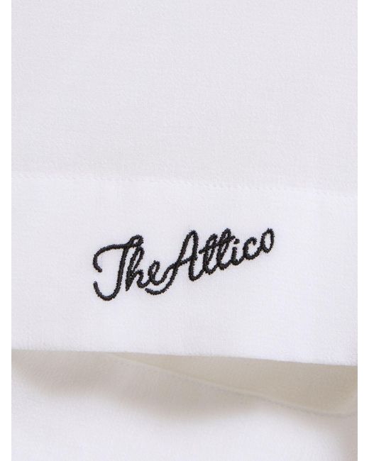 The Attico White Mousseline-minihemdkleid Mit Wickeldesign
