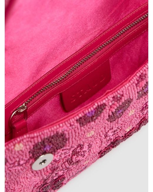 Staud Pink Tommy Beaded Shoulder Bag