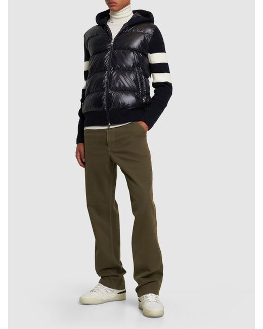 Moncler Blue Extrafine Wool & Tech Cardigan for men