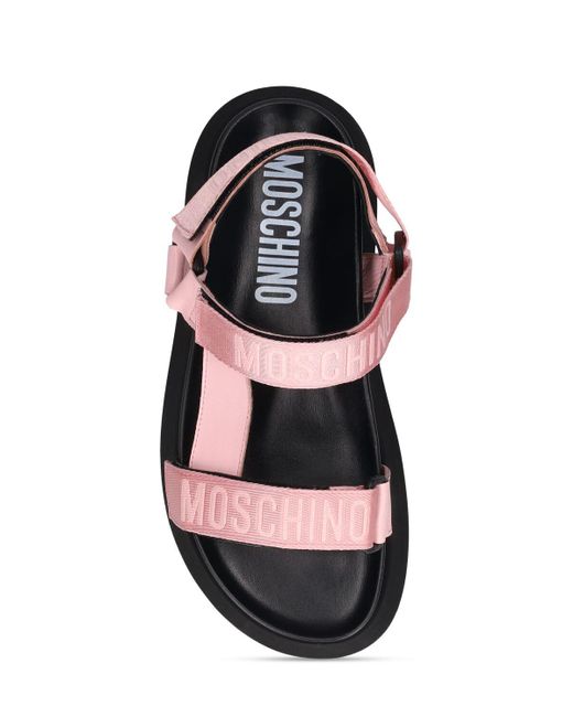 Sandales plates en matière technique mm Moschino en coloris Pink