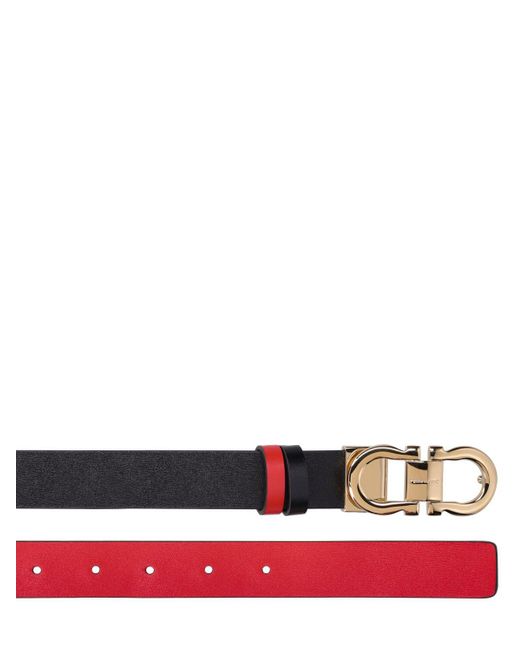 Ferragamo White 2.5cm Reversible Leather Belt